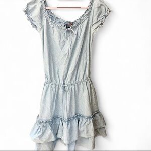 American Living Chambray Ruffle Mini Dress